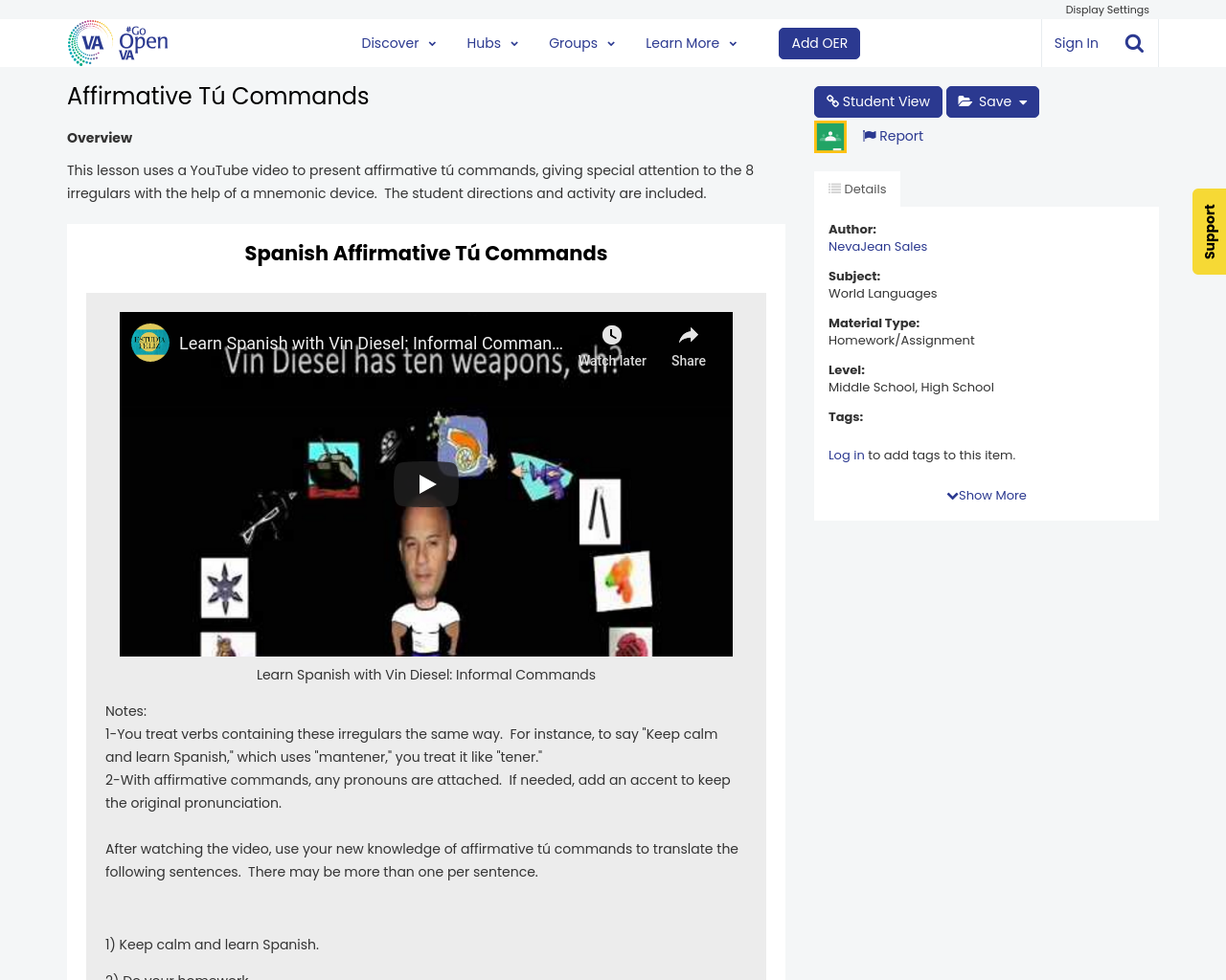 Affirmative Tú Commands | #GoOpenVA