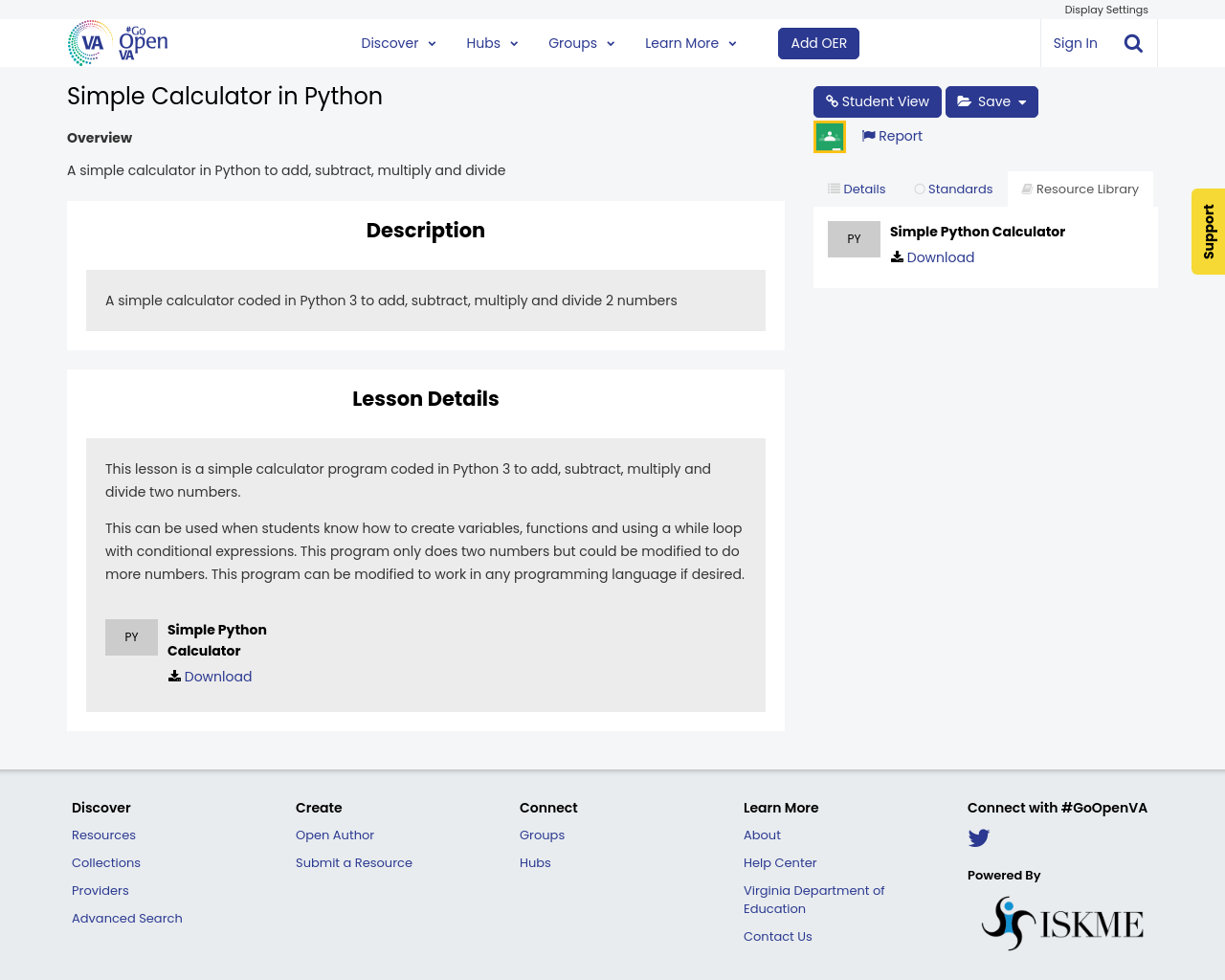 Simple Calculator in Python | #GoOpenVA