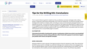 Tips for the Writing SOL: Conclusions | #GoOpenVA