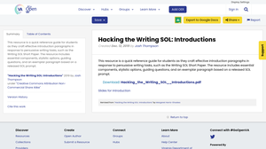Hacking the Writing SOL: Introductions | #GoOpenVA