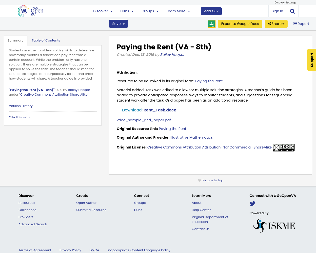 Paying the Rent (VA 8th) GoOpenVA