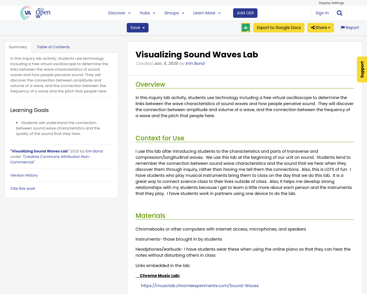 Visualizing Sound Waves Lab | #GoOpenVA